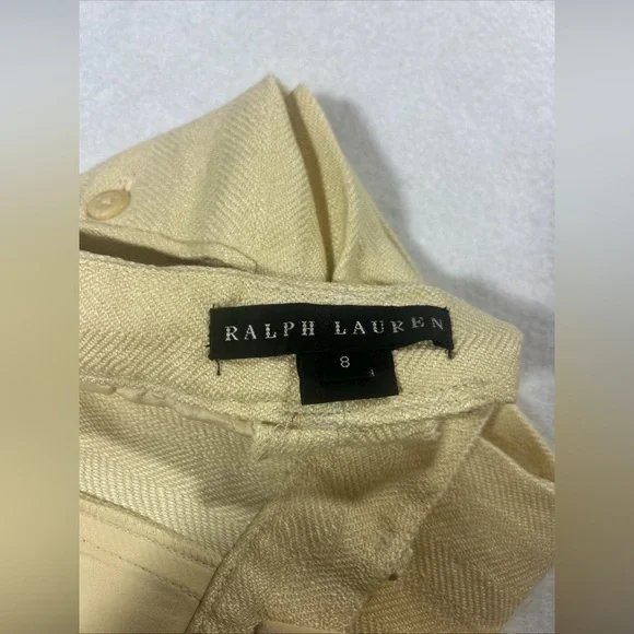 RALPH LAUREN BLACK LABEL 100% Linen Herringbone Trousers - Made in USA - Sz 8 - Picture 10 of 16